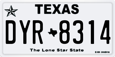 TX license plate DYR8314