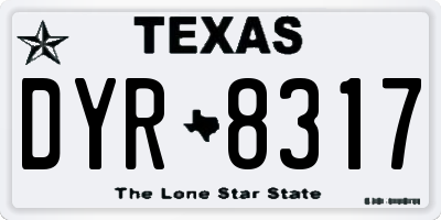 TX license plate DYR8317