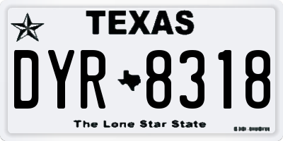 TX license plate DYR8318