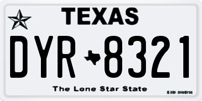 TX license plate DYR8321