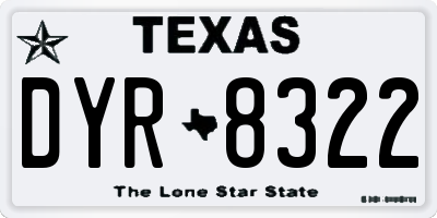 TX license plate DYR8322