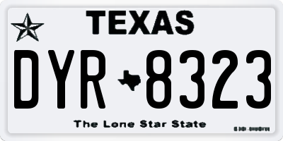 TX license plate DYR8323