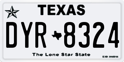 TX license plate DYR8324
