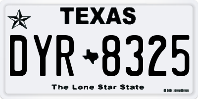 TX license plate DYR8325