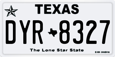 TX license plate DYR8327