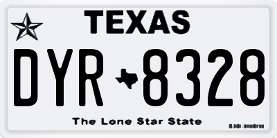 TX license plate DYR8328