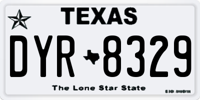 TX license plate DYR8329