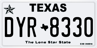 TX license plate DYR8330