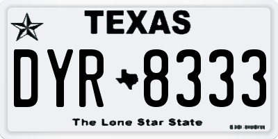 TX license plate DYR8333