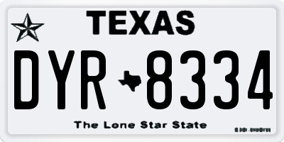 TX license plate DYR8334