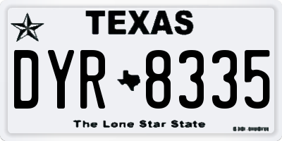 TX license plate DYR8335