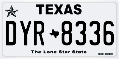 TX license plate DYR8336