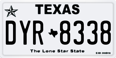 TX license plate DYR8338