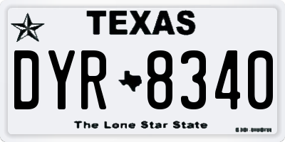 TX license plate DYR8340