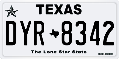 TX license plate DYR8342