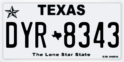 TX license plate DYR8343