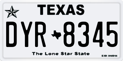 TX license plate DYR8345