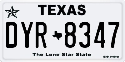 TX license plate DYR8347