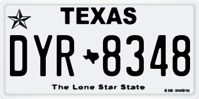 TX license plate DYR8348