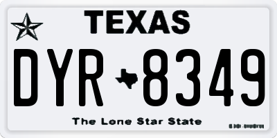 TX license plate DYR8349