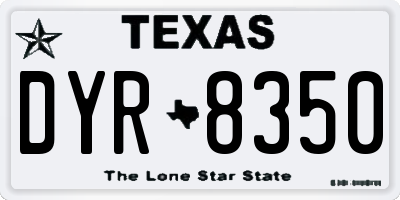 TX license plate DYR8350