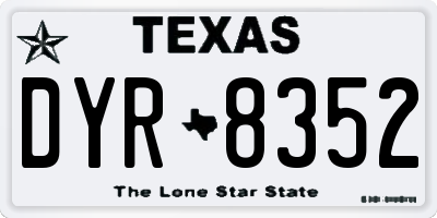 TX license plate DYR8352