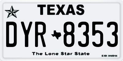 TX license plate DYR8353