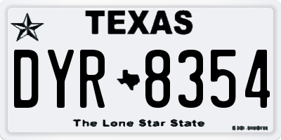 TX license plate DYR8354