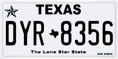 TX license plate DYR8356