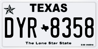 TX license plate DYR8358