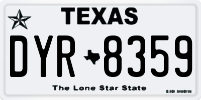 TX license plate DYR8359