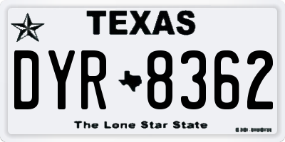 TX license plate DYR8362