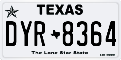 TX license plate DYR8364