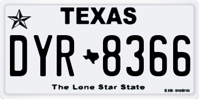 TX license plate DYR8366