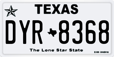 TX license plate DYR8368
