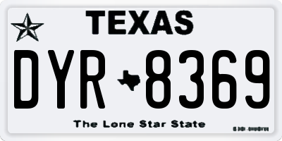 TX license plate DYR8369