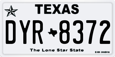 TX license plate DYR8372