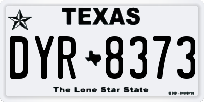 TX license plate DYR8373