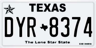 TX license plate DYR8374