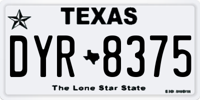 TX license plate DYR8375