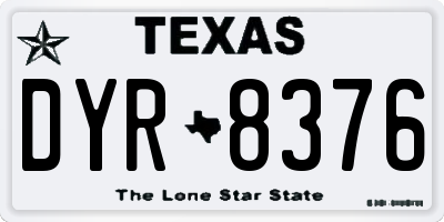 TX license plate DYR8376