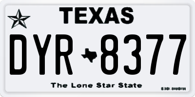 TX license plate DYR8377
