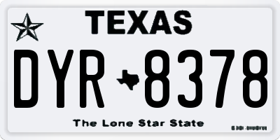 TX license plate DYR8378