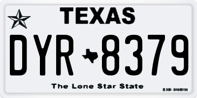 TX license plate DYR8379