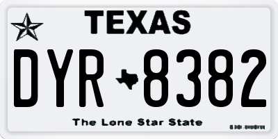 TX license plate DYR8382