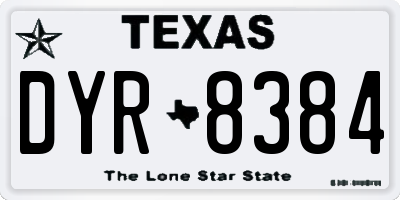 TX license plate DYR8384