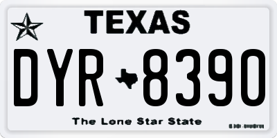 TX license plate DYR8390