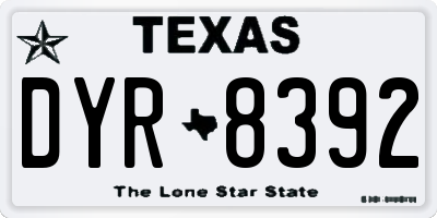 TX license plate DYR8392