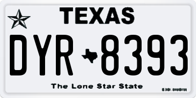 TX license plate DYR8393
