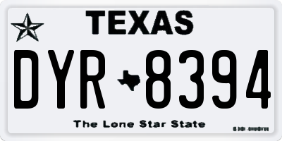 TX license plate DYR8394